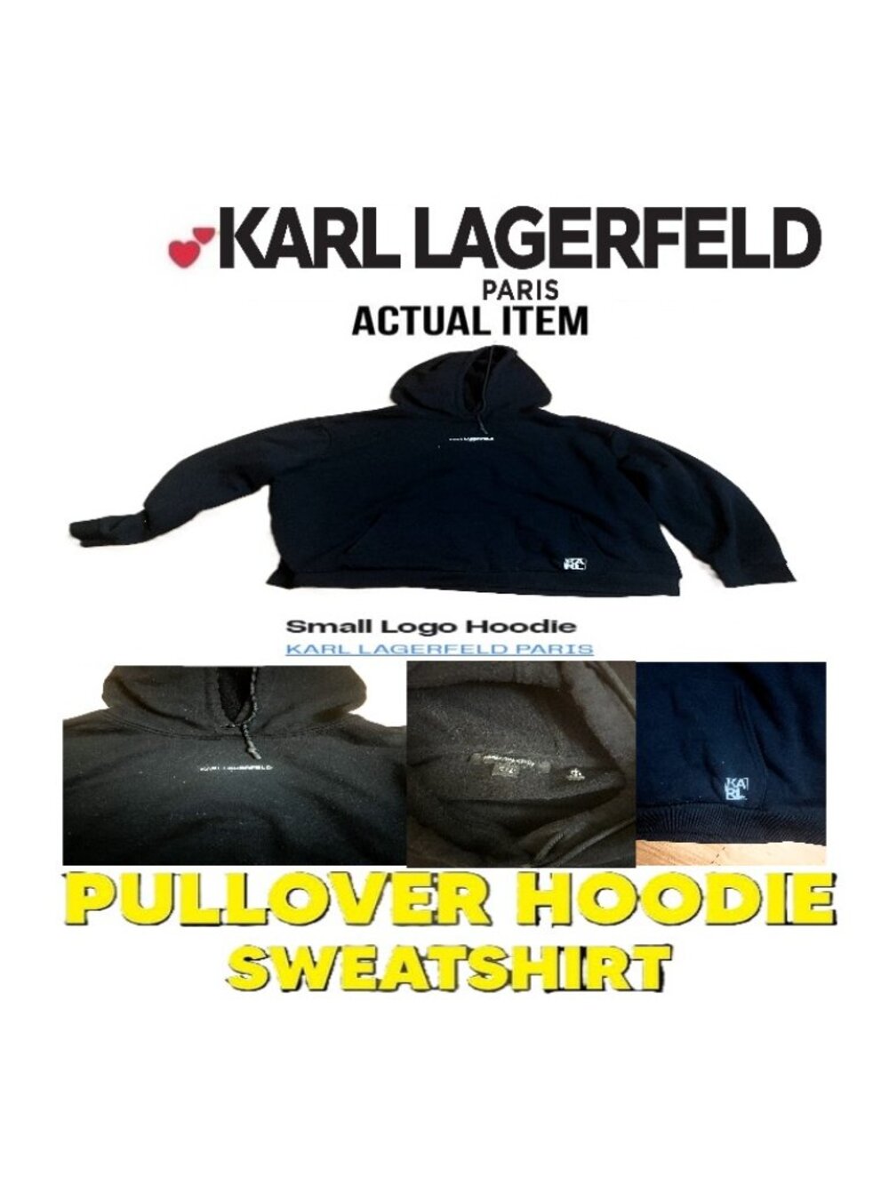 🛑 KARL LAGERFELD 🆒 Paris ➕ SWEATSHIRT Logo PULLOVER Designer HOODIE 💸BUY NOW❗